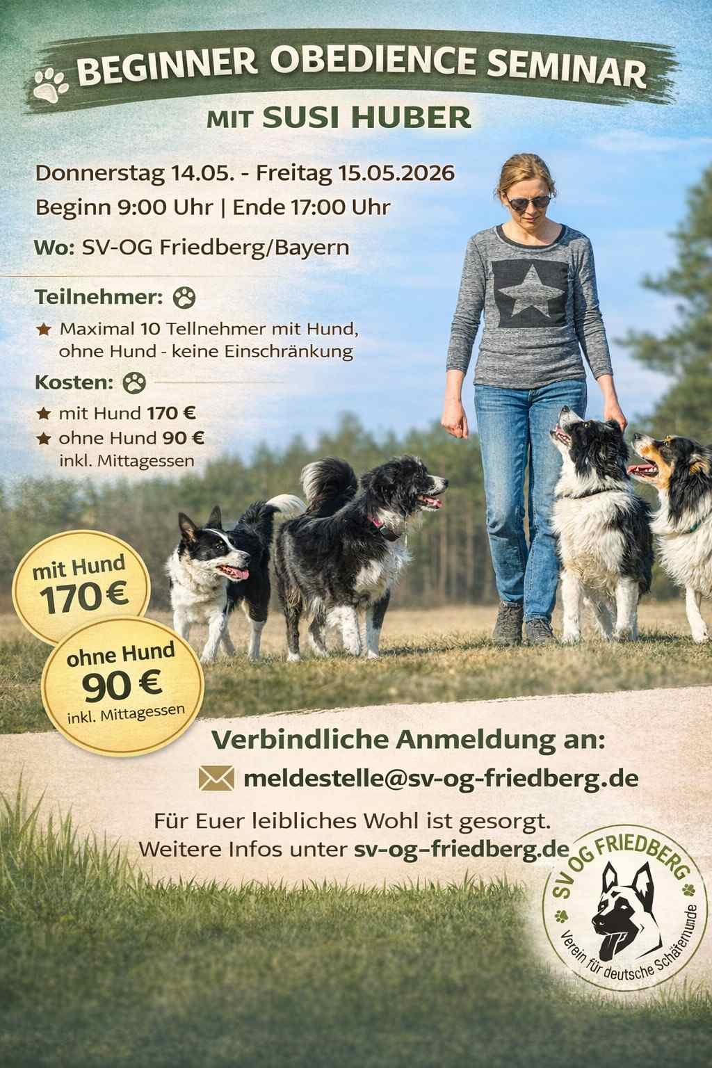Beginner Obedience Seminar mit Susi Huber